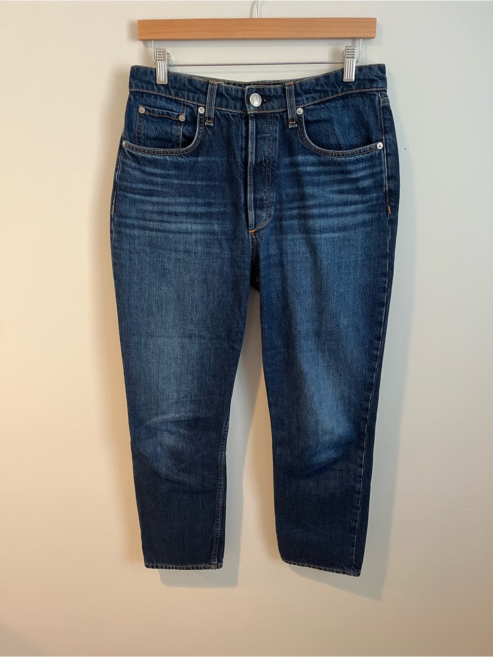 rag & bone Nina High Rise Ankle Cigarette Jean Dark Blue 29